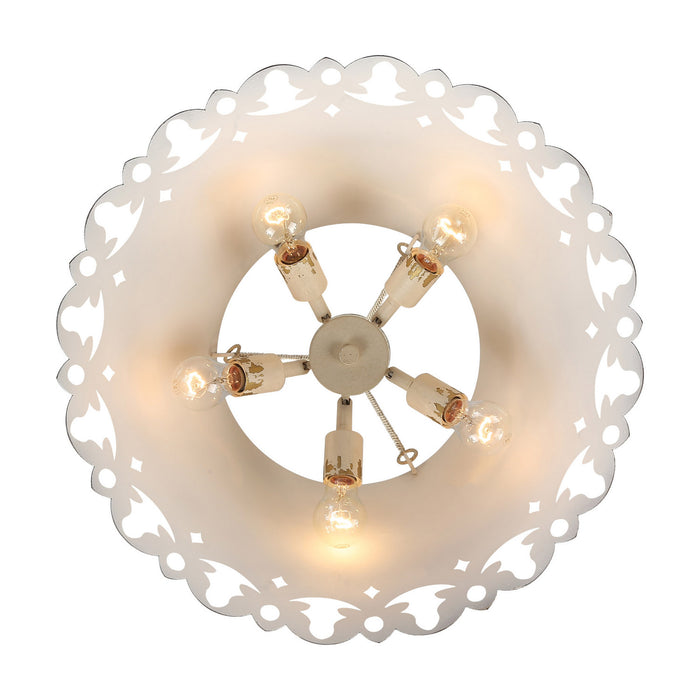 Golden - 0883-5P AI - Five Light Pendant - Eloise - Antique Ivory