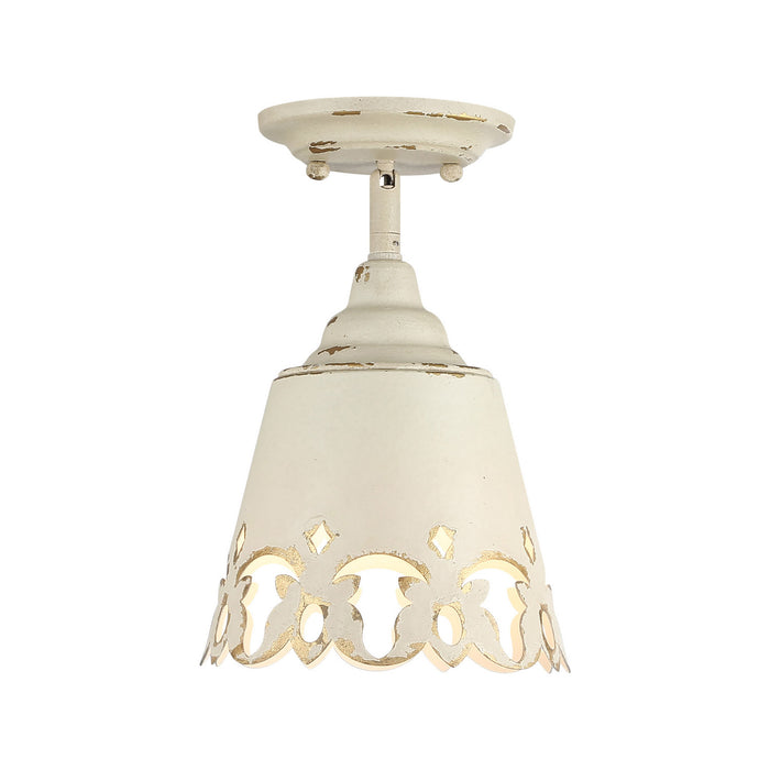 Golden - 0883-SF AI - One Light Semi-Flush Mount - Eloise - Antique Ivory