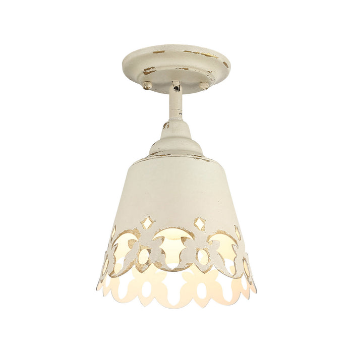 Golden - 0883-SF AI - One Light Semi-Flush Mount - Eloise - Antique Ivory