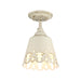 Golden - 0883-SF AI - One Light Semi-Flush Mount - Eloise - Antique Ivory