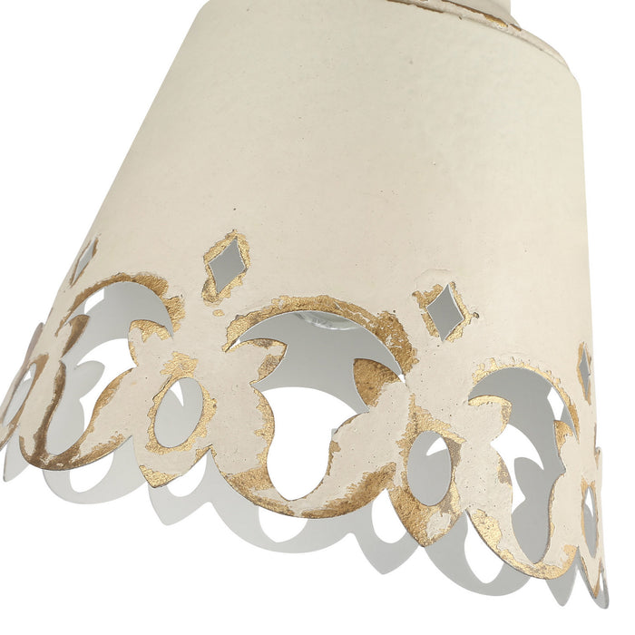 Golden - 0883-SF AI - One Light Semi-Flush Mount - Eloise - Antique Ivory