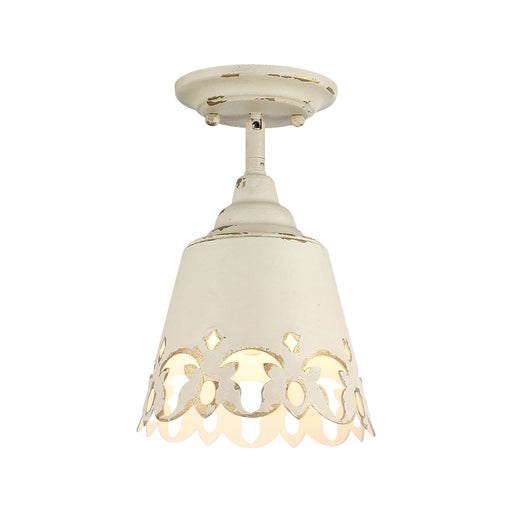 Golden - 0883-SF AI - One Light Semi-Flush Mount - Eloise - Antique Ivory