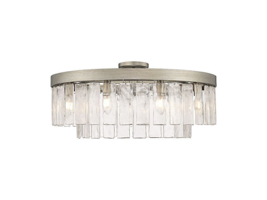 Golden - 1768-9SF PS-HWG - Nine Light Semi-Flush Mount - Ciara - Peruvian Silver