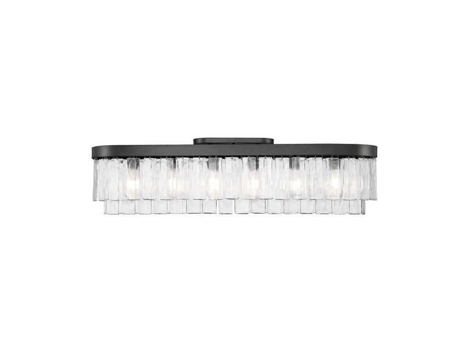 Golden - 1768-FM42 BLK-HWG - Six Light Flush Mount - Ciara - Matte Black