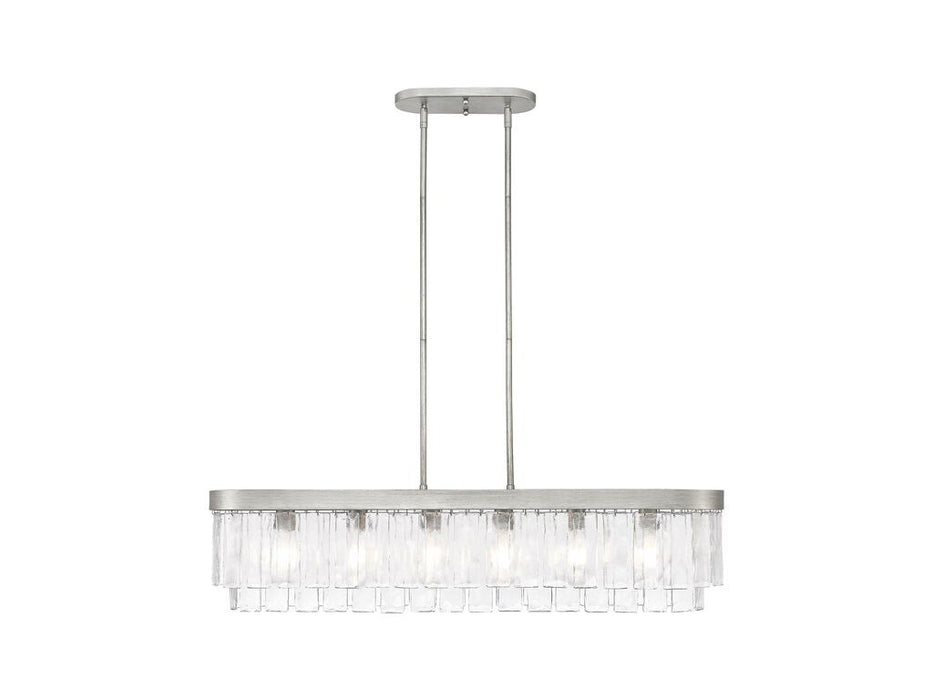 Golden - 1768-LP PS-HWG - Six Light Pendant - Ciara - Peruvian Silver