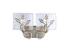 Golden - 3160-BA2 PS-HWG - Two Light Vanity - Calla - Peruvian Silver