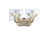 Golden - 3160-BA2 WG-HWG - Two Light Vanity - Calla - White Gold