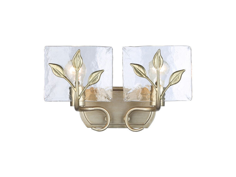 Golden - 3160-BA2 WG-HWG - Two Light Vanity - Calla - White Gold
