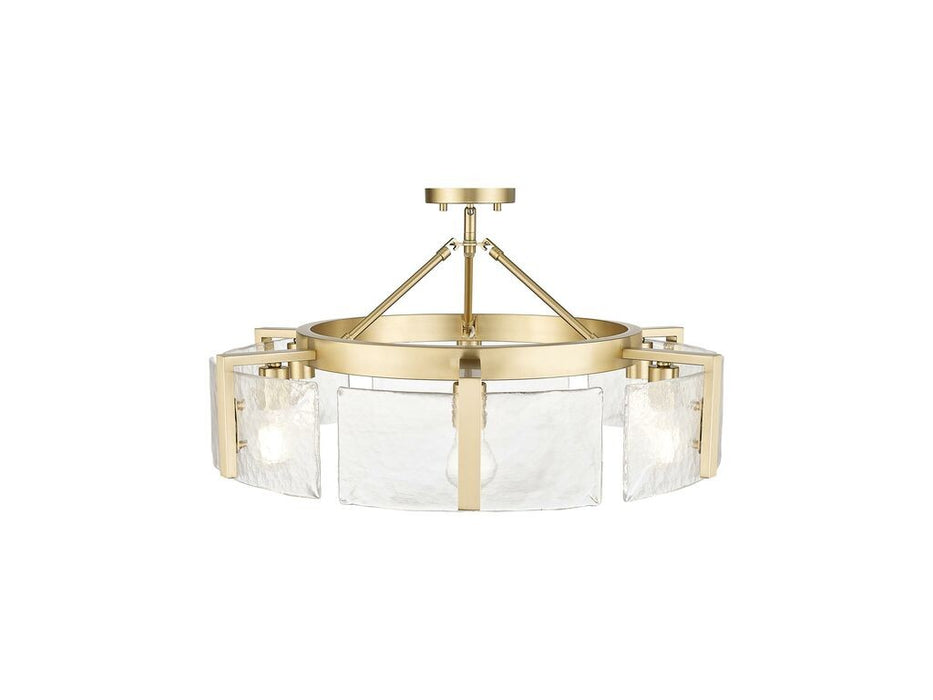 Golden - 3164-6SF BCB-HWG - Six Light Semi-Flush Mount - Aenon - Brushed Champagne Bronze