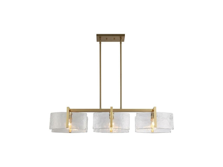 Golden - 3164-LP BCB-HWG - Three Light Linear Pendant - Aenon - Brushed Champagne Bronze