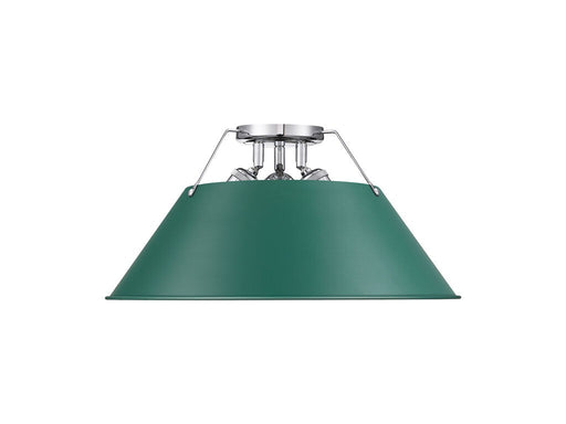 Golden - 3306-3FM CH-GN - Three Light Flush Mount - Orwell - Chrome
