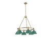Golden - 3306-6 AB-GN - Six Light Chandelier - Orwell - Aged Brass