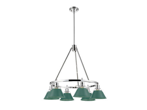 Golden - 3306-6 CH-GN - Six Light Chandelier - Orwell - Chrome