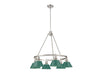 Golden - 3306-6 PW-GN - Six Light Chandelier - Orwell - Pewter