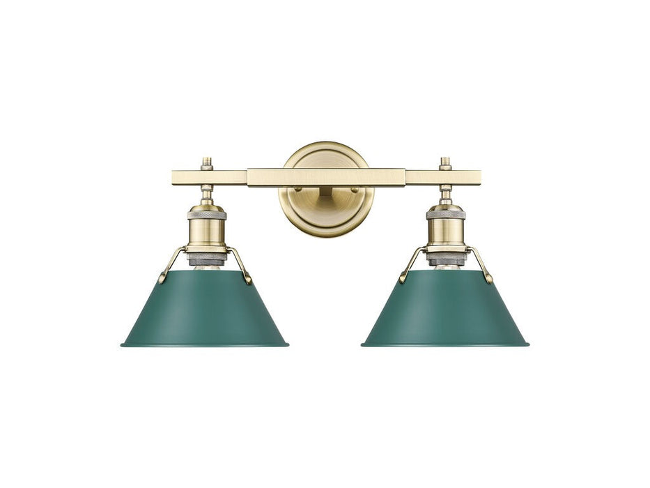 Golden - 3306-BA2 AB-GN - Two Light Vanity - Orwell - Aged Brass