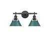 Golden - 3306-BA2 BLK-GN - Two Light Vanity - Orwell - Matte Black