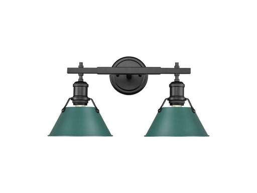 Golden - 3306-BA2 BLK-GN - Two Light Vanity - Orwell - Matte Black