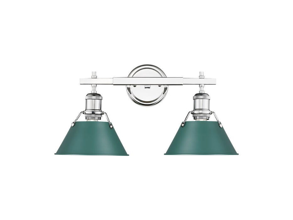 Golden - 3306-BA2 CH-GN - Two Light Vanity - Orwell - Chrome
