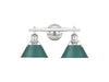 Golden - 3306-BA2 PW-GN - Two Light Vanity - Orwell - Pewter