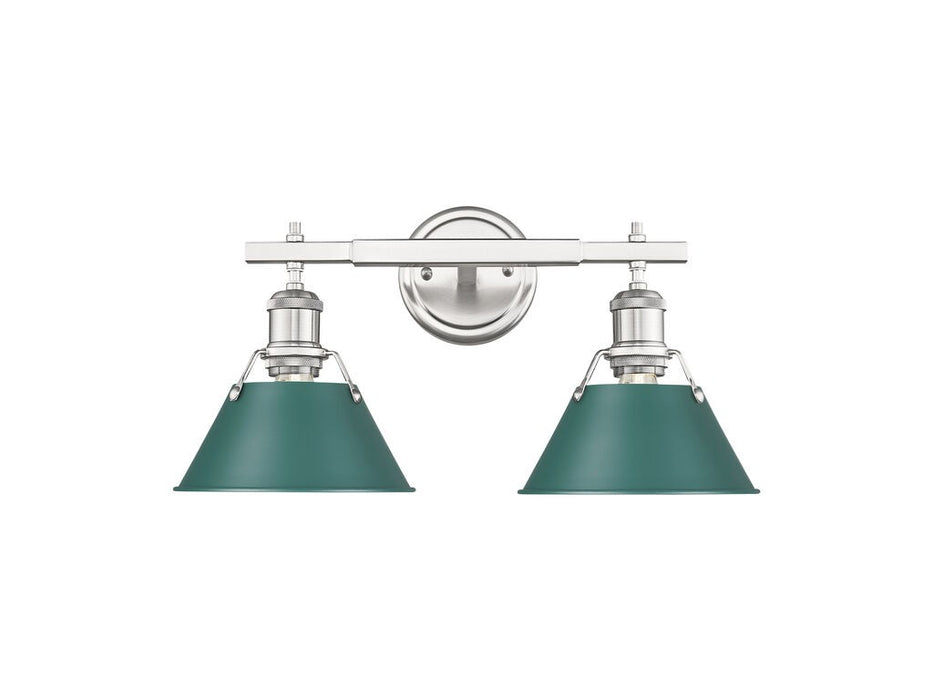 Golden - 3306-BA2 PW-GN - Two Light Vanity - Orwell - Pewter