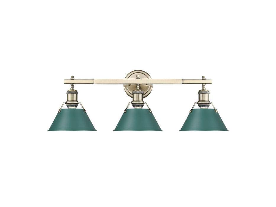 Golden - 3306-BA3 AB-GN - Three Light Vanity - Orwell - Aged Brass