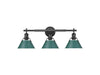 Golden - 3306-BA3 BLK-GN - Three Light Vanity - Orwell - Matte Black