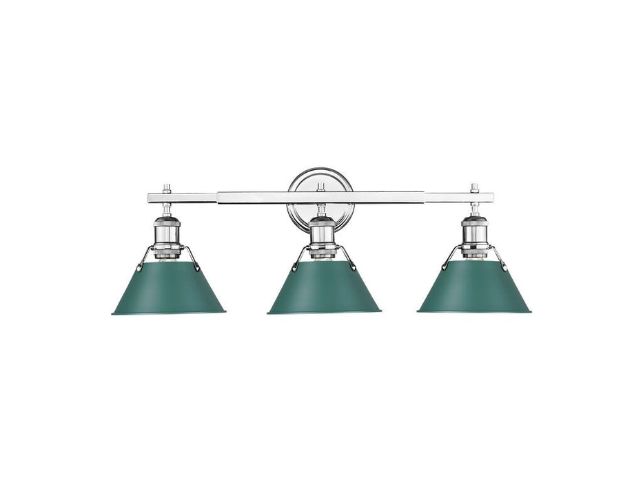 Golden - 3306-BA3 CH-GN - Three Light Vanity - Orwell - Chrome