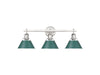 Golden - 3306-BA3 PW-GN - Three Light Vanity - Orwell - Pewter