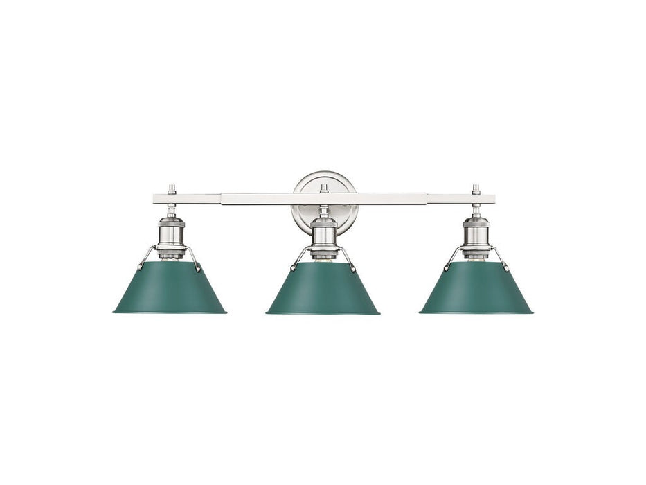 Golden - 3306-BA3 PW-GN - Three Light Vanity - Orwell - Pewter