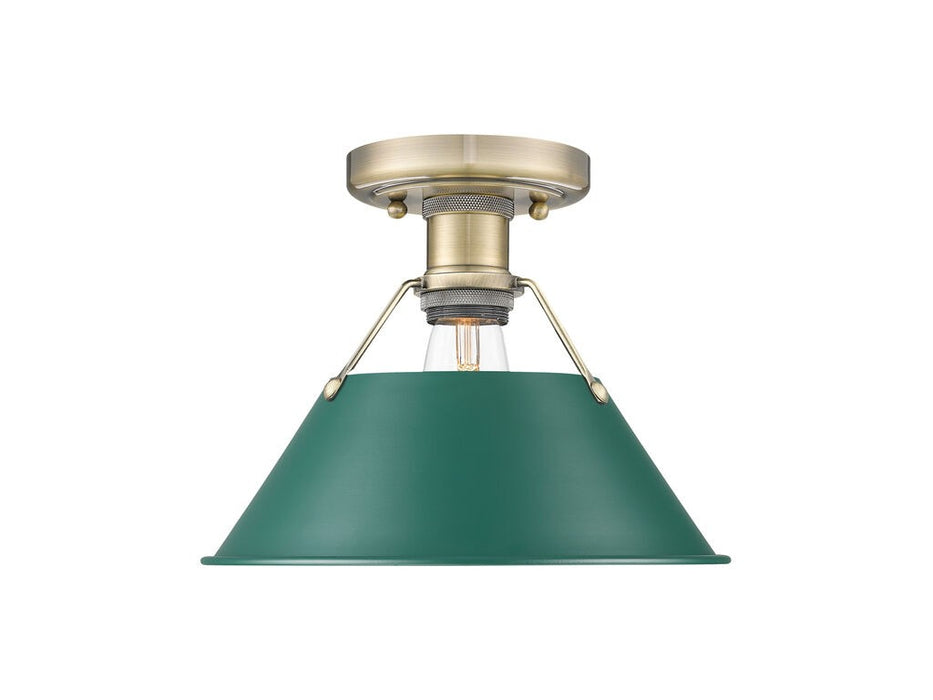 Golden - 3306-FM AB-GN - One Light Flush Mount - Orwell - Aged Brass