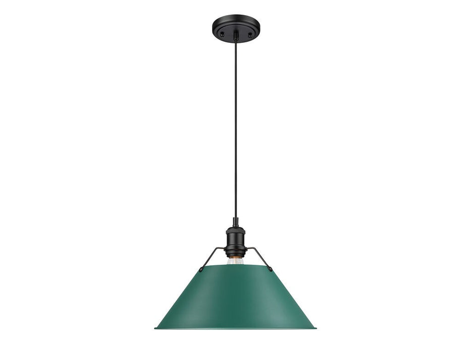 Golden - 3306-L BLK-GN - One Light Pendant - Orwell - Matte Black