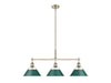 Golden - 3306-LP AB-GN - Three Light Linear Pendant - Orwell - Aged Brass