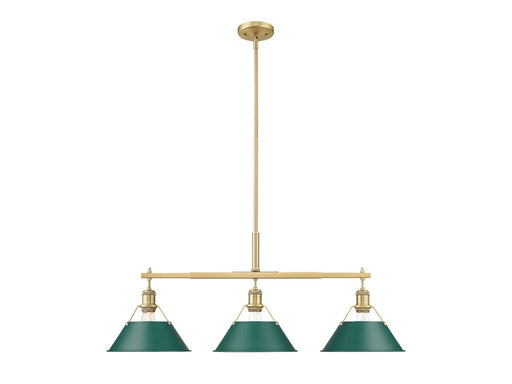 Golden - 3306-LP BCB-GN - Three Light Linear Pendant - Orwell - Brushed Champagne Bronze