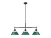 Golden - 3306-LP BLK-GN - Three Light Linear Pendant - Orwell - Matte Black