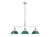 Golden - 3306-LP CH-GN - Three Light Linear Pendant - Orwell - Chrome