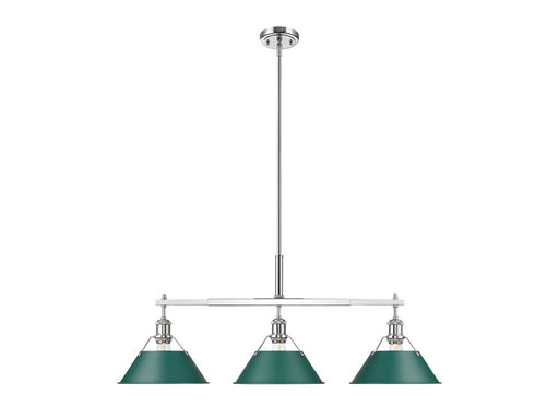 Golden - 3306-LP CH-GN - Three Light Linear Pendant - Orwell - Chrome