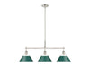 Golden - 3306-LP PW-GN - Three Light Linear Pendant - Orwell - Pewter