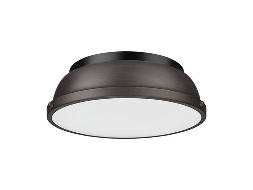 Golden - 3602-14 BLK-RBZ - Two Light Flush Mount - Duncan - Matte Black