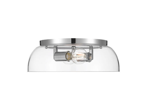 Golden - 3602-14 CH-CLR - Two Light Flush Mount - Duncan - Chrome