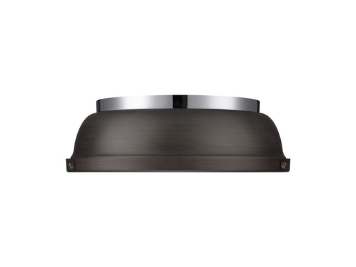 Golden - 3602-14 CH-RBZ - Two Light Flush Mount - Duncan - Chrome