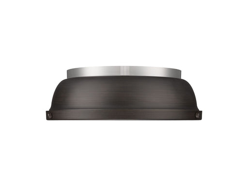 Golden - 3602-14 PW-RBZ - Two Light Flush Mount - Duncan - Pewter