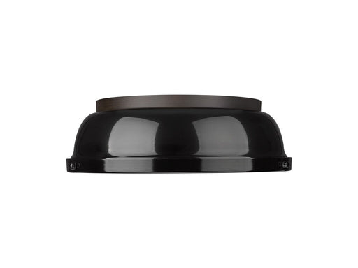 Golden - 3602-14 RBZ-BLK - Two Light Flush Mount - Duncan - Rubbed Bronze