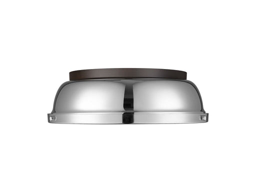 Golden - 3602-14 RBZ-CH - Two Light Flush Mount - Duncan - Rubbed Bronze