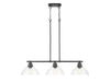 Golden - 3602-3LP BLK-CLR - Three Light Linear Pendant - Duncan - Matte Black