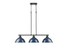 Golden - 3602-3LP BLK-NVY - Three Light Linear Pendant - Duncan - Matte Black