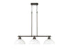 Golden - 3602-3LP RBZ-WHT - Three Light Linear Pendant - Duncan - Rubbed Bronze