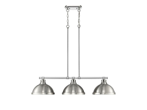 Golden - 3602-3LP CH-PW - Three Light Linear Pendant - Duncan - Chrome
