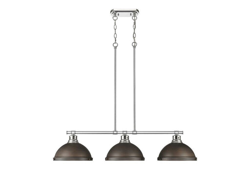 Golden - 3602-3LP CH-RBZ - Three Light Linear Pendant - Duncan - Chrome