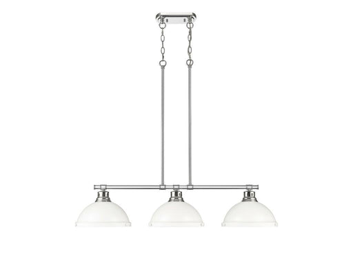 Golden - 3602-3LP CH-WHT - Three Light Linear Pendant - Duncan - Chrome