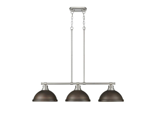 Golden - 3602-3LP PW-RBZ - Three Light Linear Pendant - Duncan - Pewter